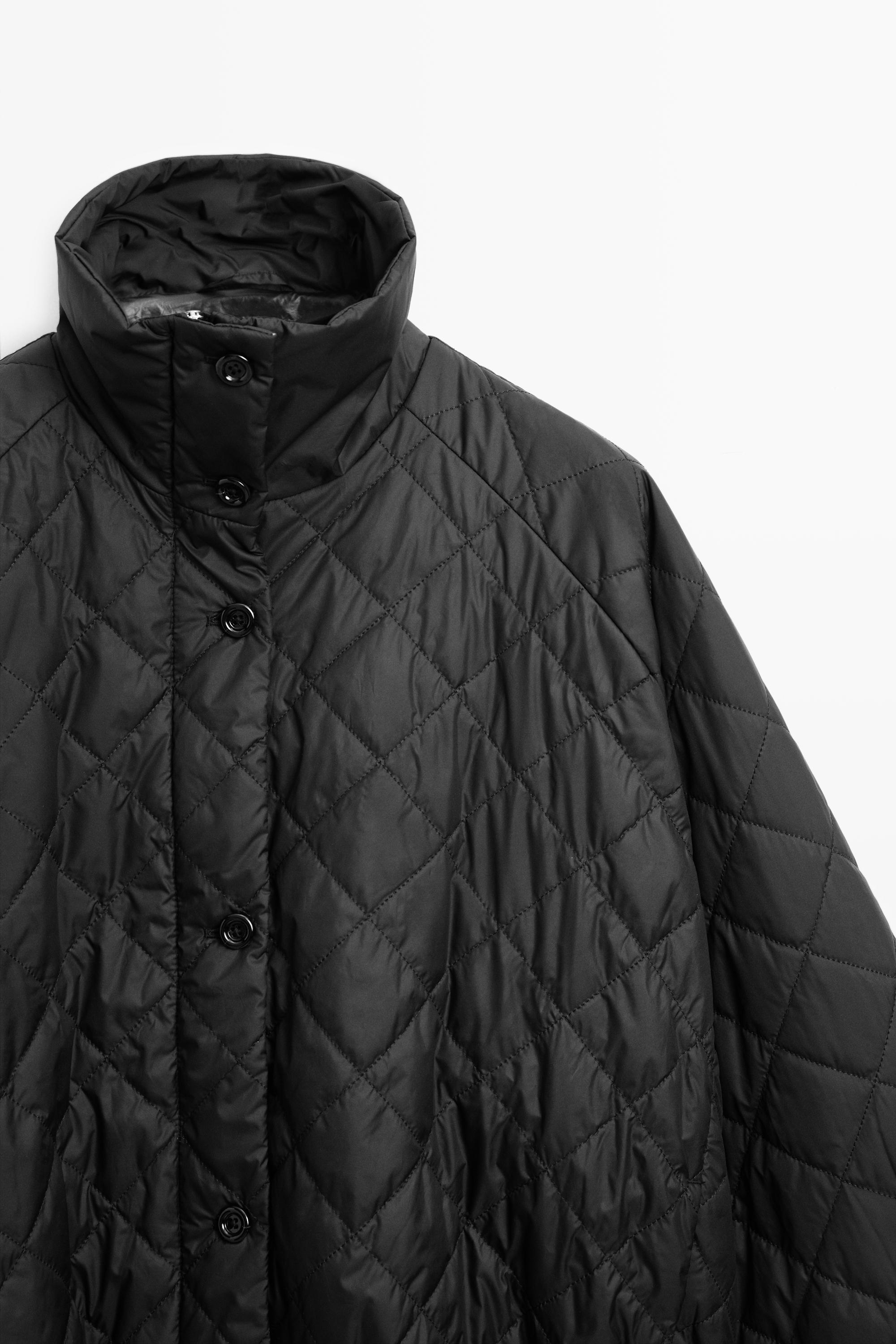 High neck quilted bomber jacket